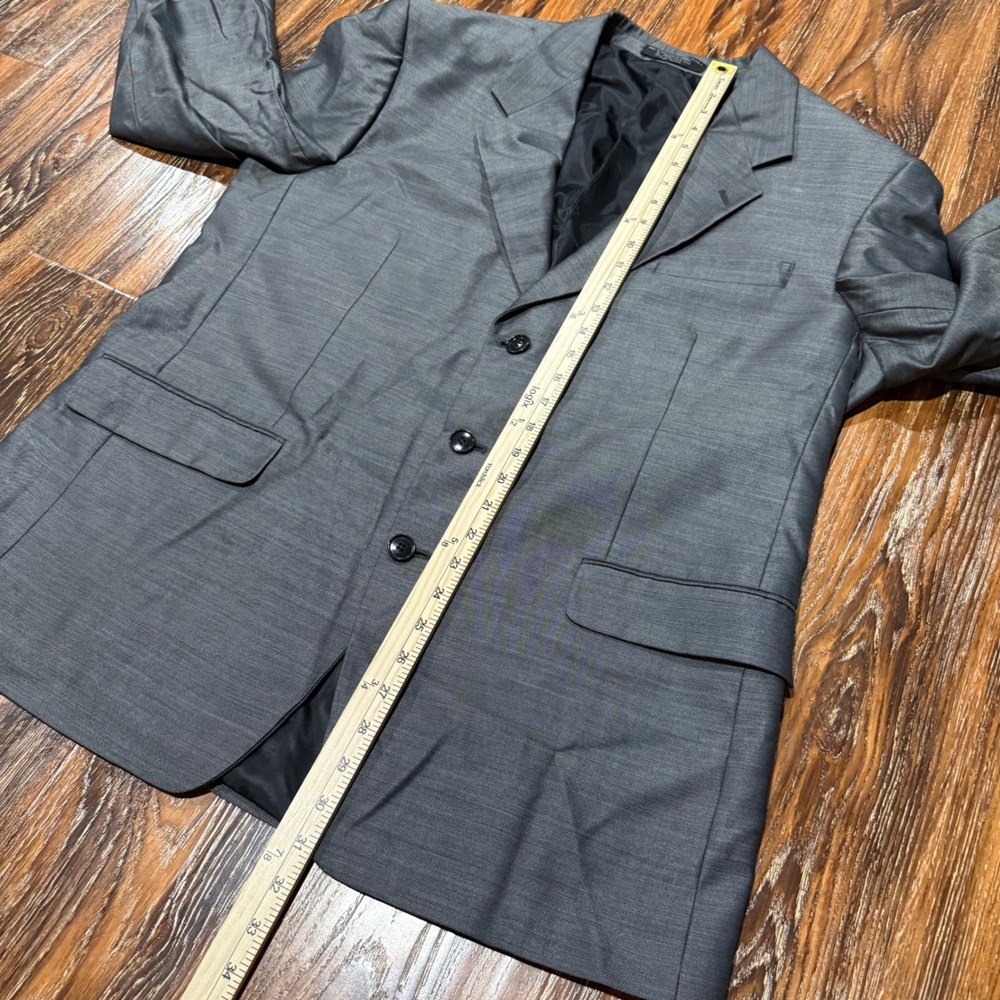 Jones New York Men 44R Grey Wool Silk Blend 3 Button Tailored Blazer Suit Jacket - Picture 6 of 10